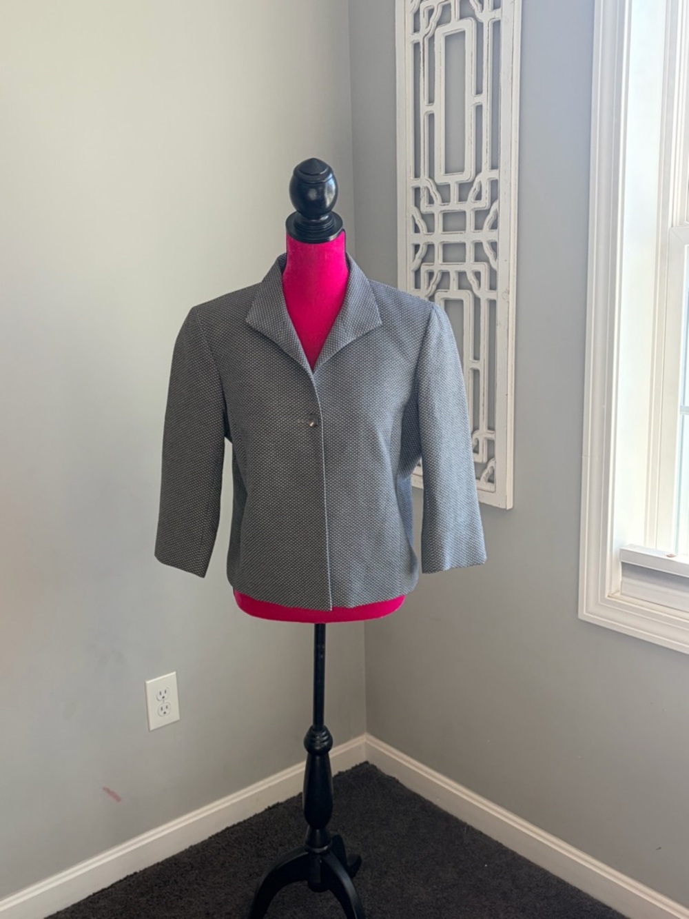 Barry Bricken Women’s Blazer • Gray Dot Pattern